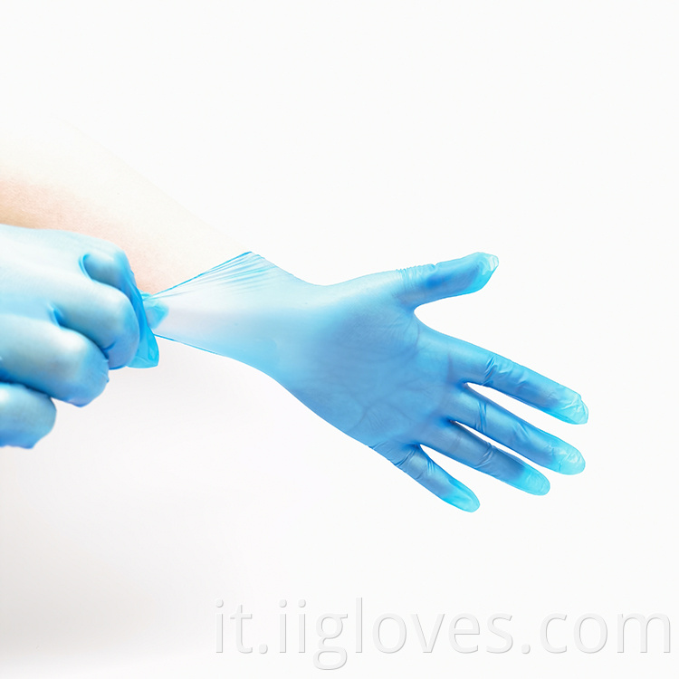 Guanti blu in PVC / vinile